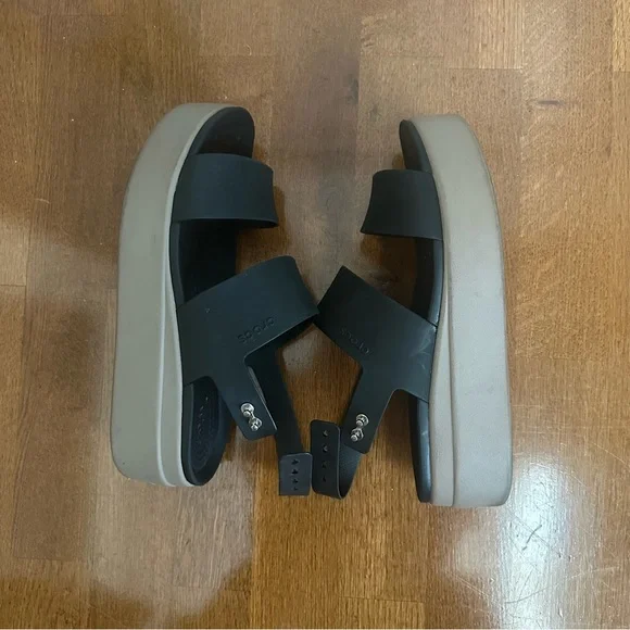 Crocs Black Platform Sandals - Picture 5 of 9